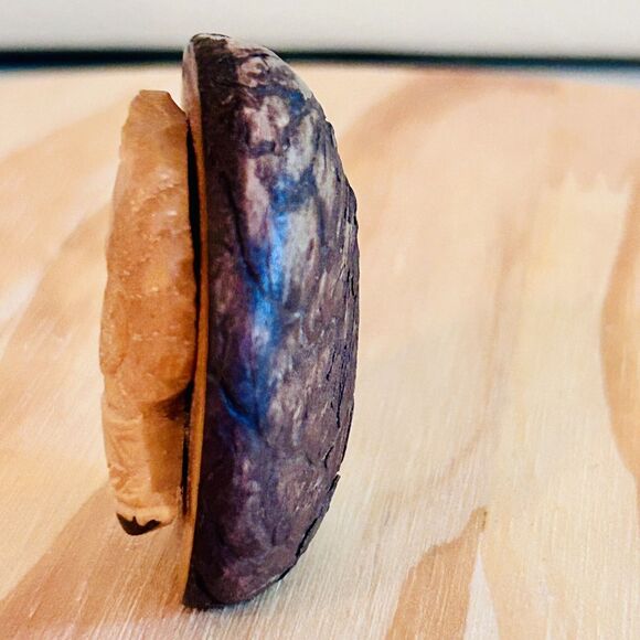 Vintage Native South American Carved Tagua Nut Head Man Silhouette Profile - Picture 2 of 11